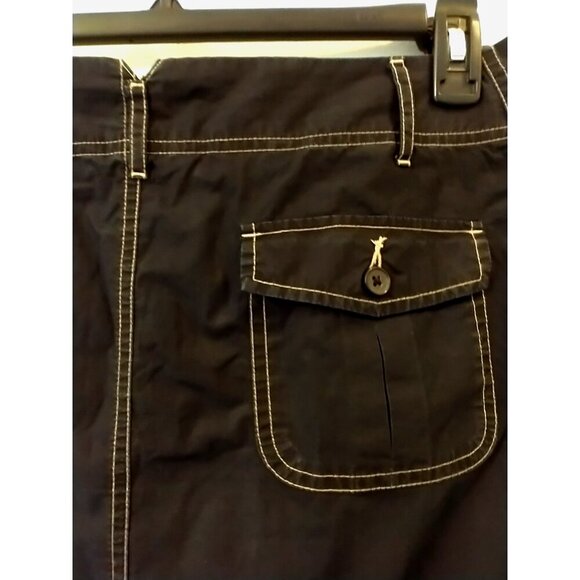 Lands' End Skort Black Cotton 4-Pockets Zipper Topstitch Detail - Size 14 - Picture 6 of 8